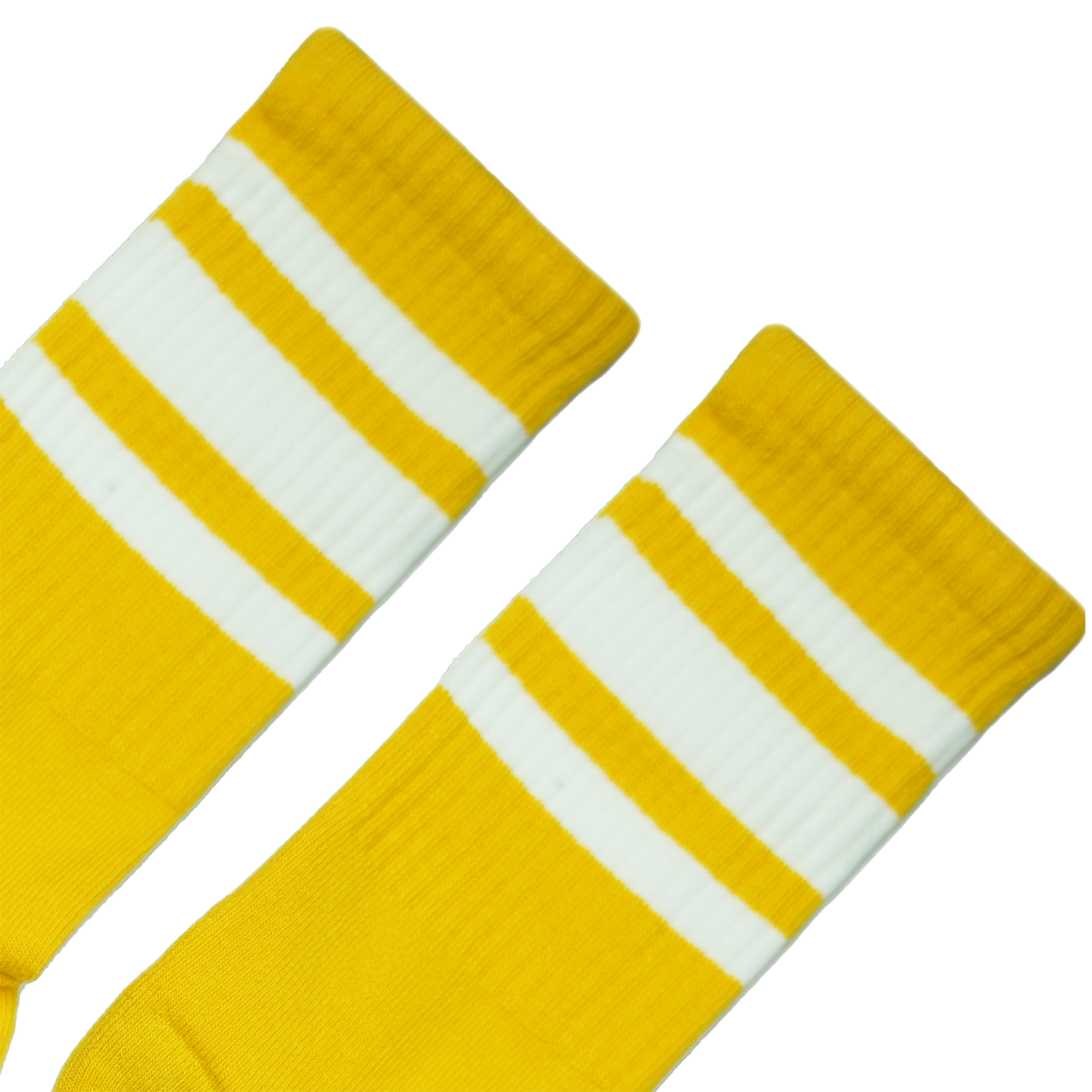 White Striped Socks | Gold: Gold / Crew / L/XL