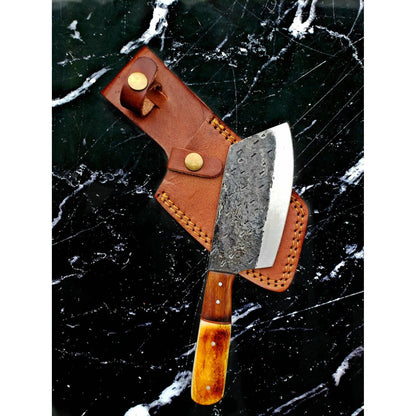 Handmade Carbon Steel Cleaver for Kitchen & Outdoor use by Titan International Knives TC-038