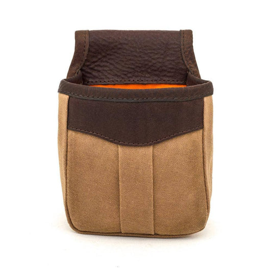 White Wing Waxed Canvas Hunting Single Belt Pouch: Brown / Smoke