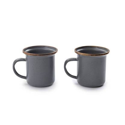Enamel Espresso Cup (Set of 2): Slate Grey