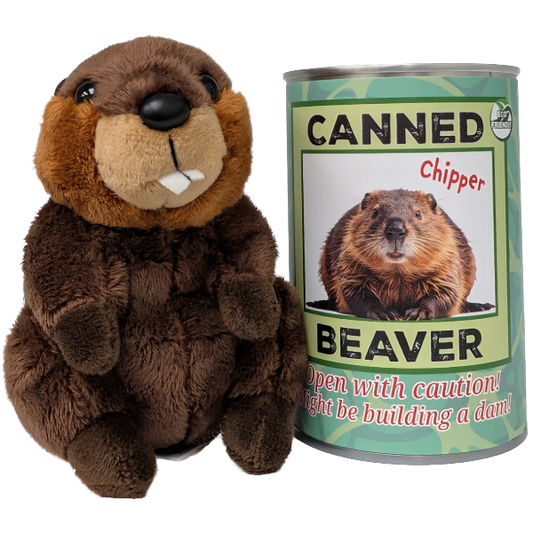 Chipper the Canned Beaver | Stuffed Animal Plush w/Jokes: Pop Top Lid