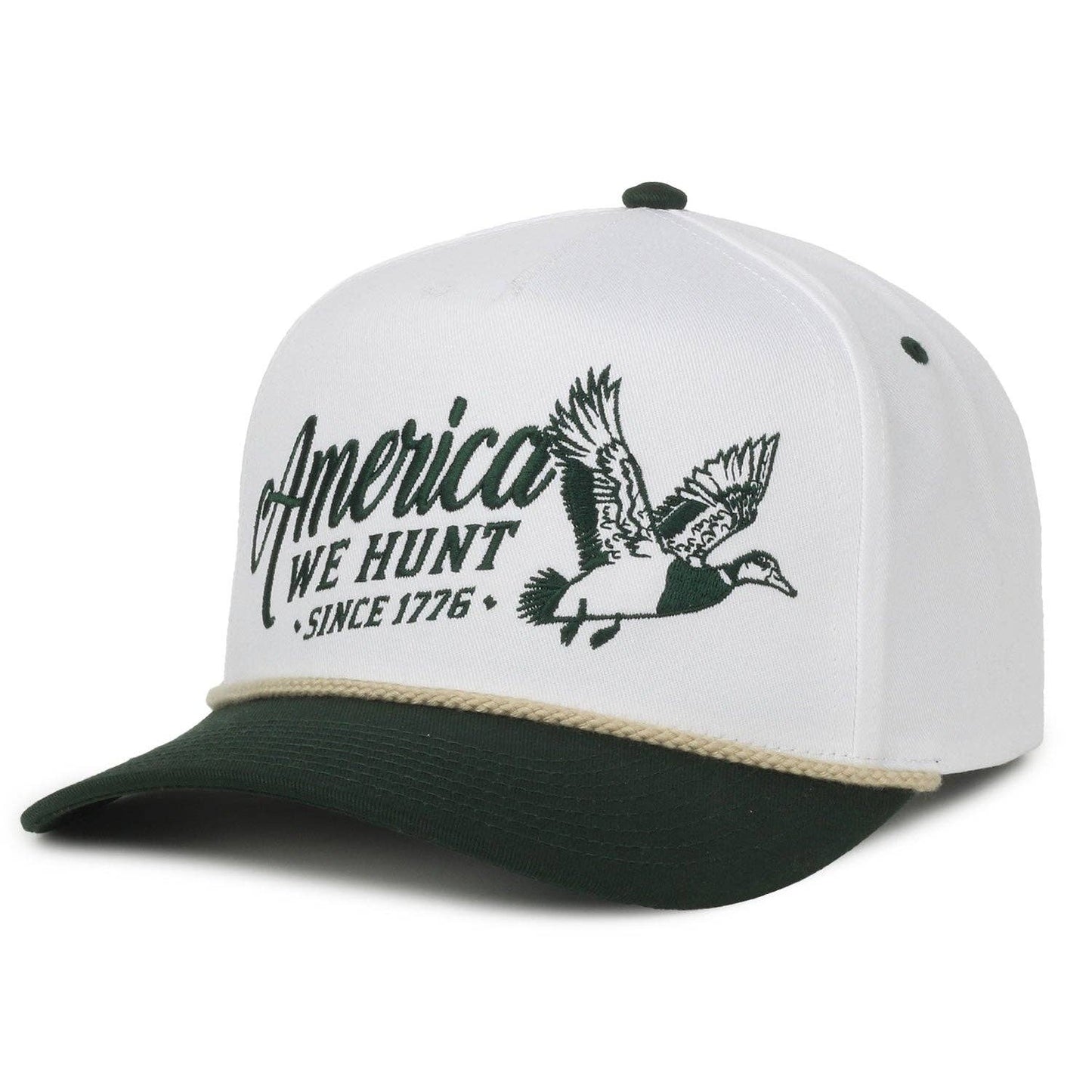 We Hunt Mallards Hat: White/Green