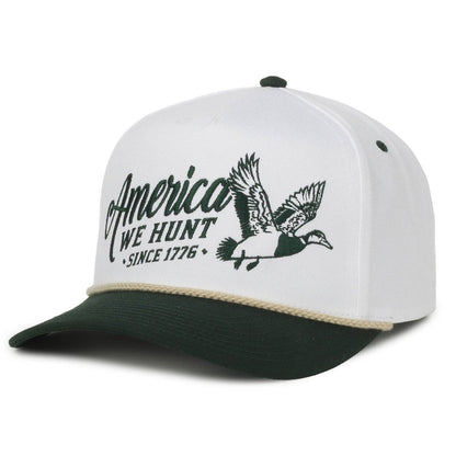 We Hunt Mallards Hat: White/Green