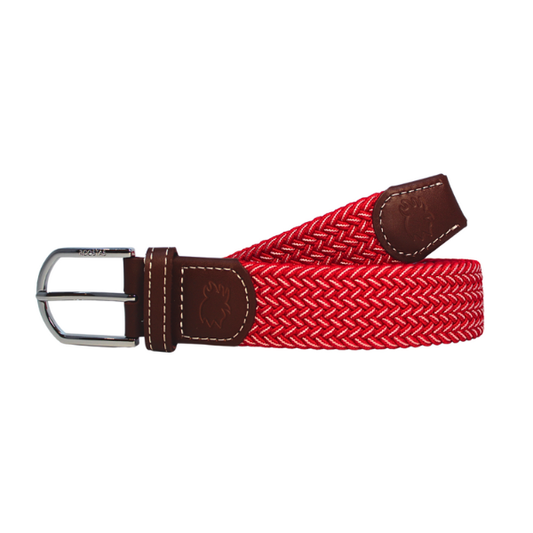 The Crimson Woven Elastic Stretch Belt: Large