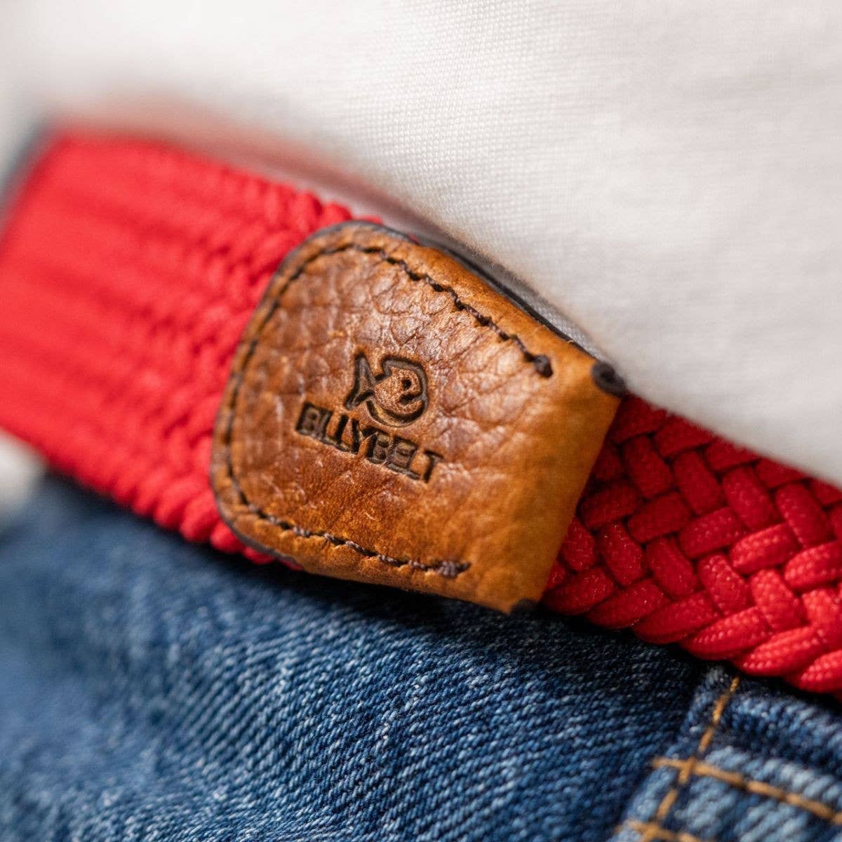 Elastic woven belt Cardinal red: Size 1