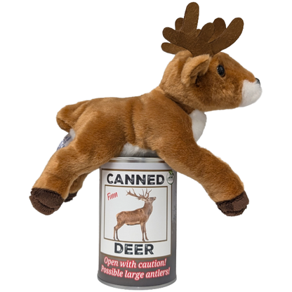 Canned Deer | Animal Plush w/Jokes | Unique Hunting Gift: Pop Top Lid