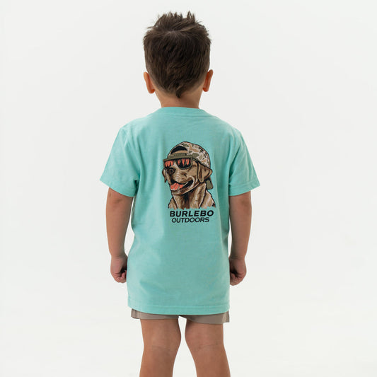 Youth Tee-Mallard Camo Dog-Island Reef