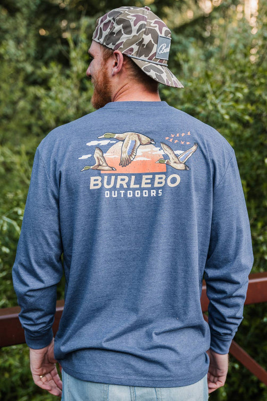 Sunset Ducks - L/S - Heather Navy
