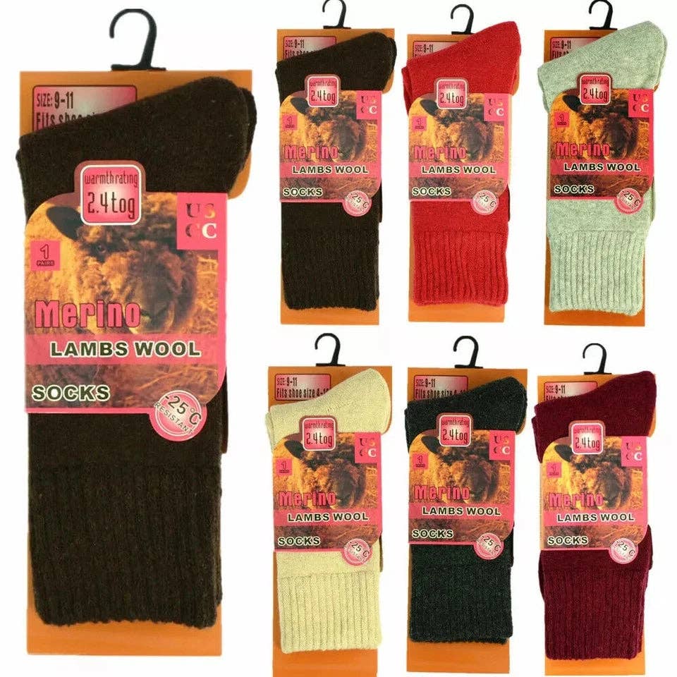 6 Pairs Men Merino Lambs Wool Socks Winter Heavy Duty Thermal Boots Size 9-11 10-13: Multicolor / 6 PAIRS / 9-11