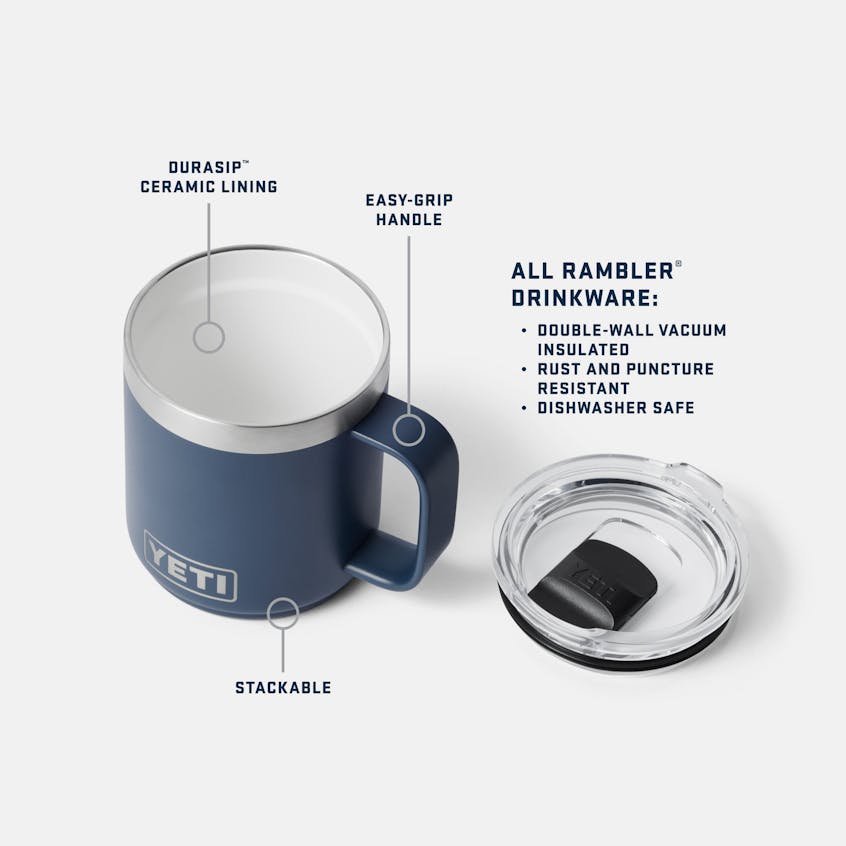 YETI Rambler 10 oz Stackable Mug DURASIP CERAMIC Lining
