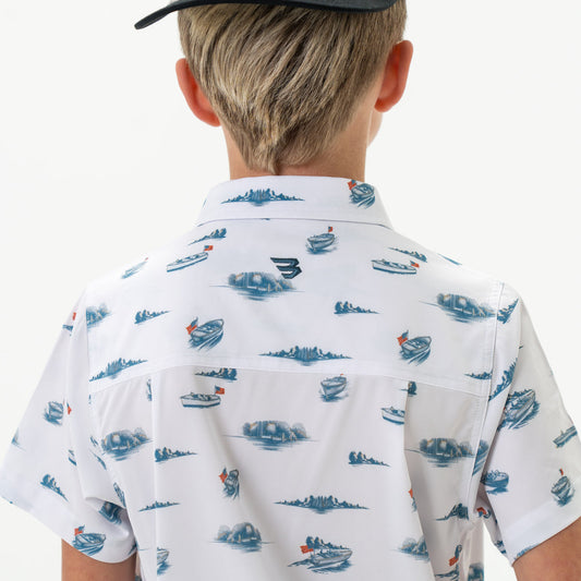 Youth-Performance Button Up-Lake Weekend