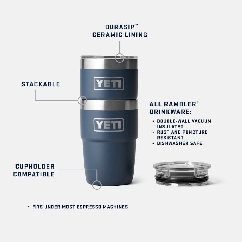 YETI Rambler 8 oz Stackable Cup w DURASIP CERAMIC Lining