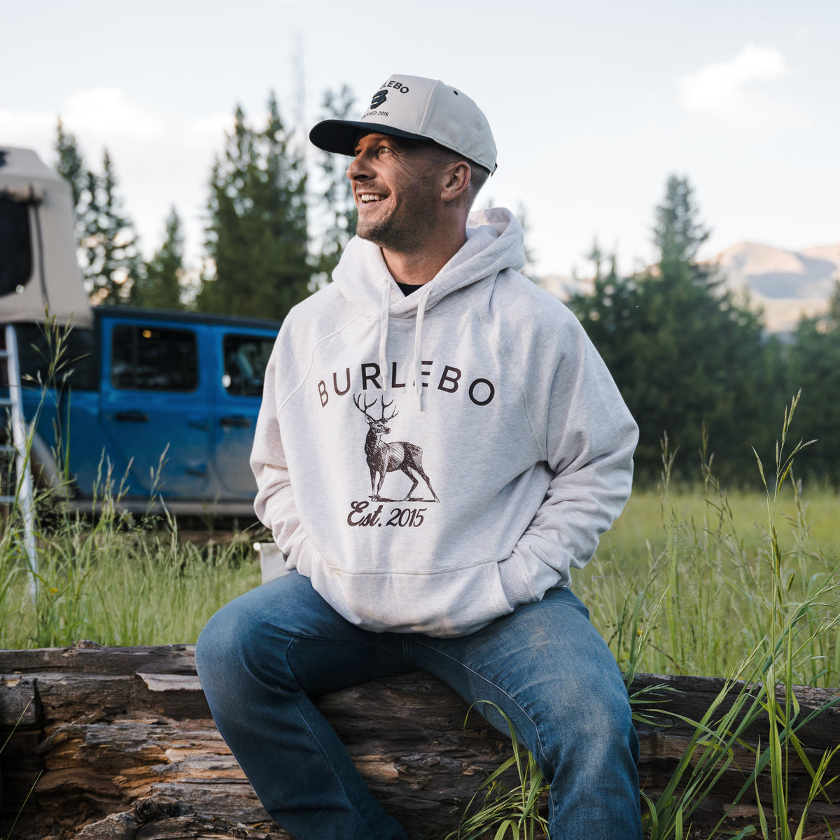 Fleece Hoodie - Whitetail Deer - Heather Oatmeal