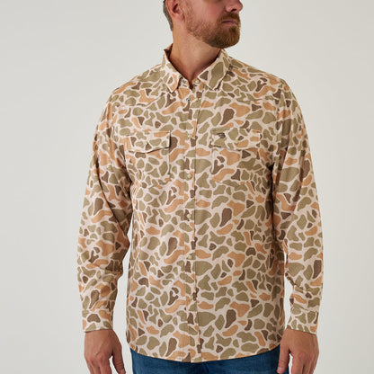 Long Sleeve Performance Western Shirt-Venado Camo