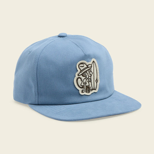 Unstructured Snapback Hats: El Monito Surfs Snapback: Blue