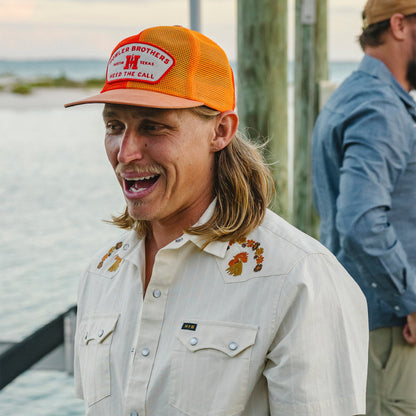 Unstructured Snapback Hats: Feedstore: Multi Orange