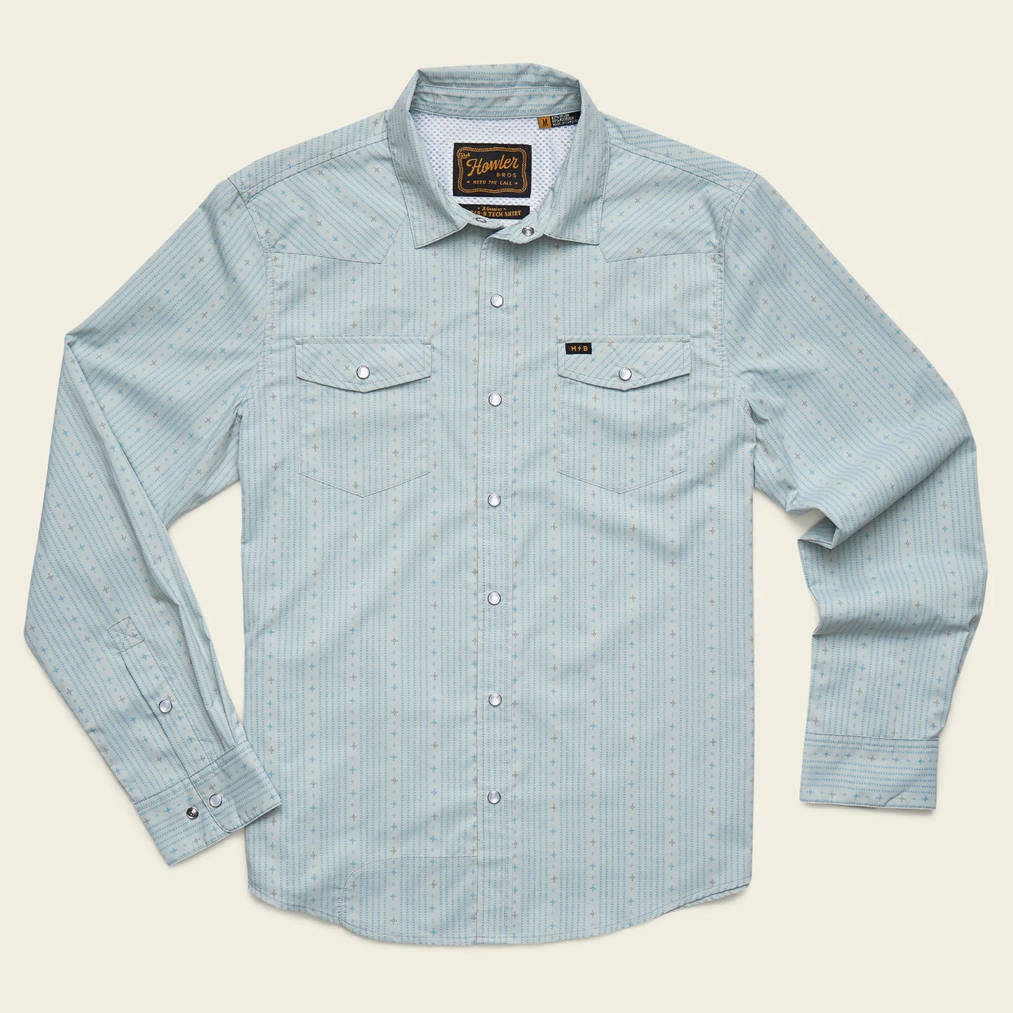 H Bar B Tech Longsleeve: Supernova Stripe: Ash Blue