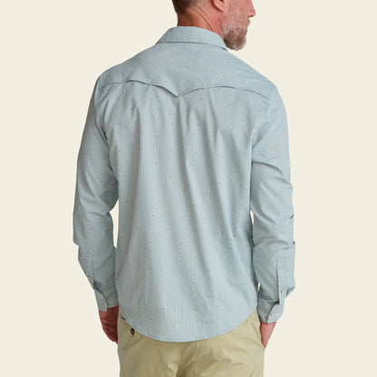 H Bar B Tech Longsleeve: Supernova Stripe: Ash Blue