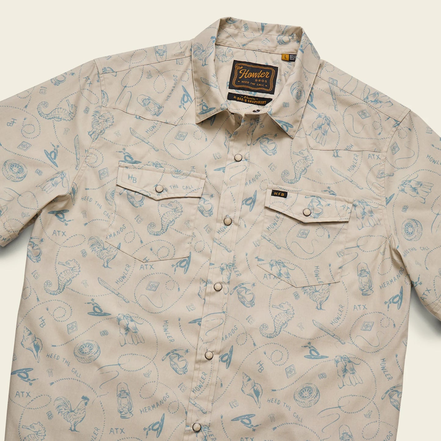 H Bar B Snapshirt: Sea Rodeo: Sand