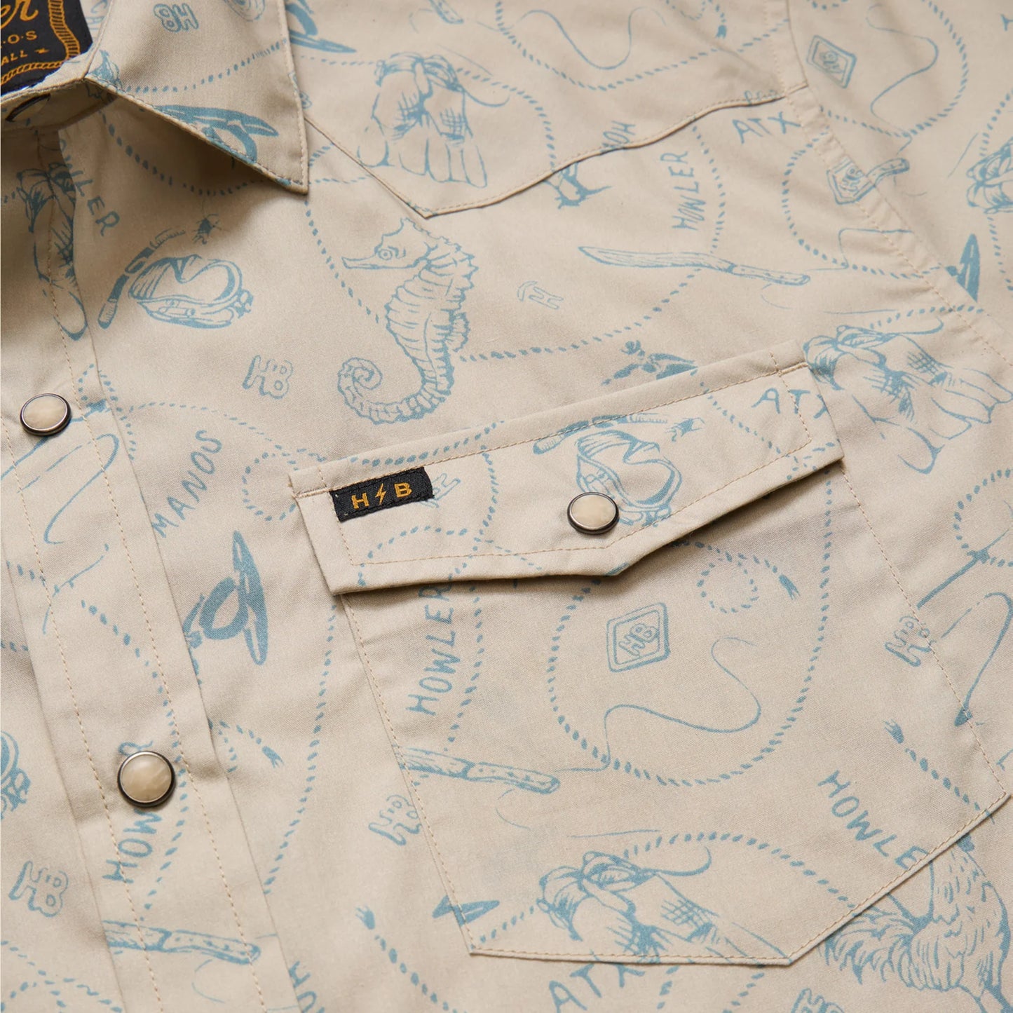H Bar B Snapshirt: Sea Rodeo: Sand