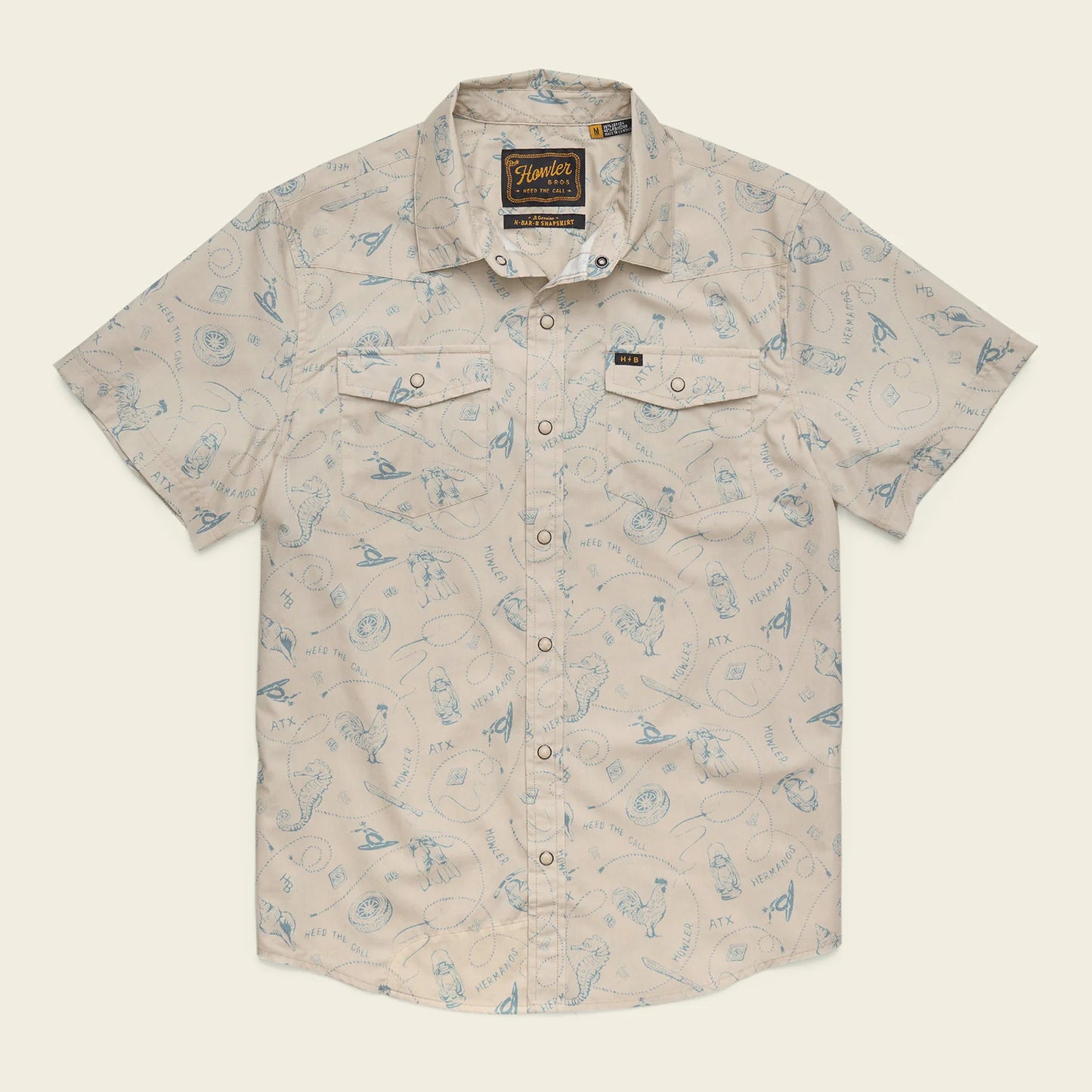 H Bar B Snapshirt: Sea Rodeo: Sand