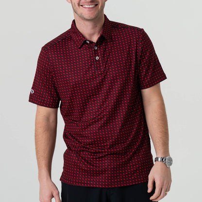 Performance Polo - Texas-Black and Red