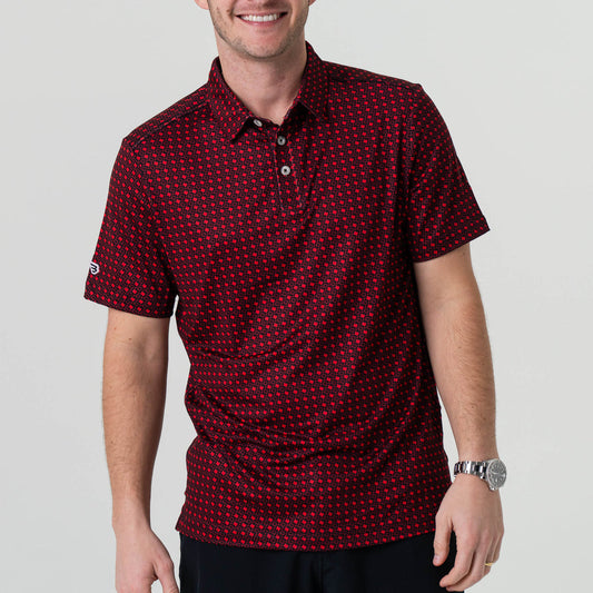 Performance Polo - Texas-Black and Red
