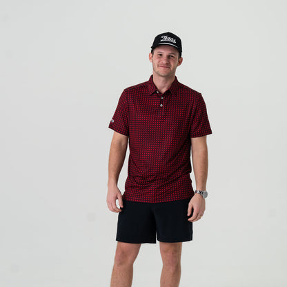 Performance Polo - Texas-Black and Red