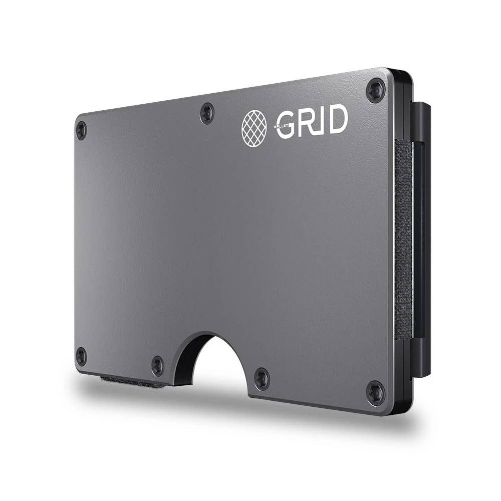 Grid Wallet // Titanium: Titanium / Titanium / 3.38"L x 2.12"W x 0.23"H