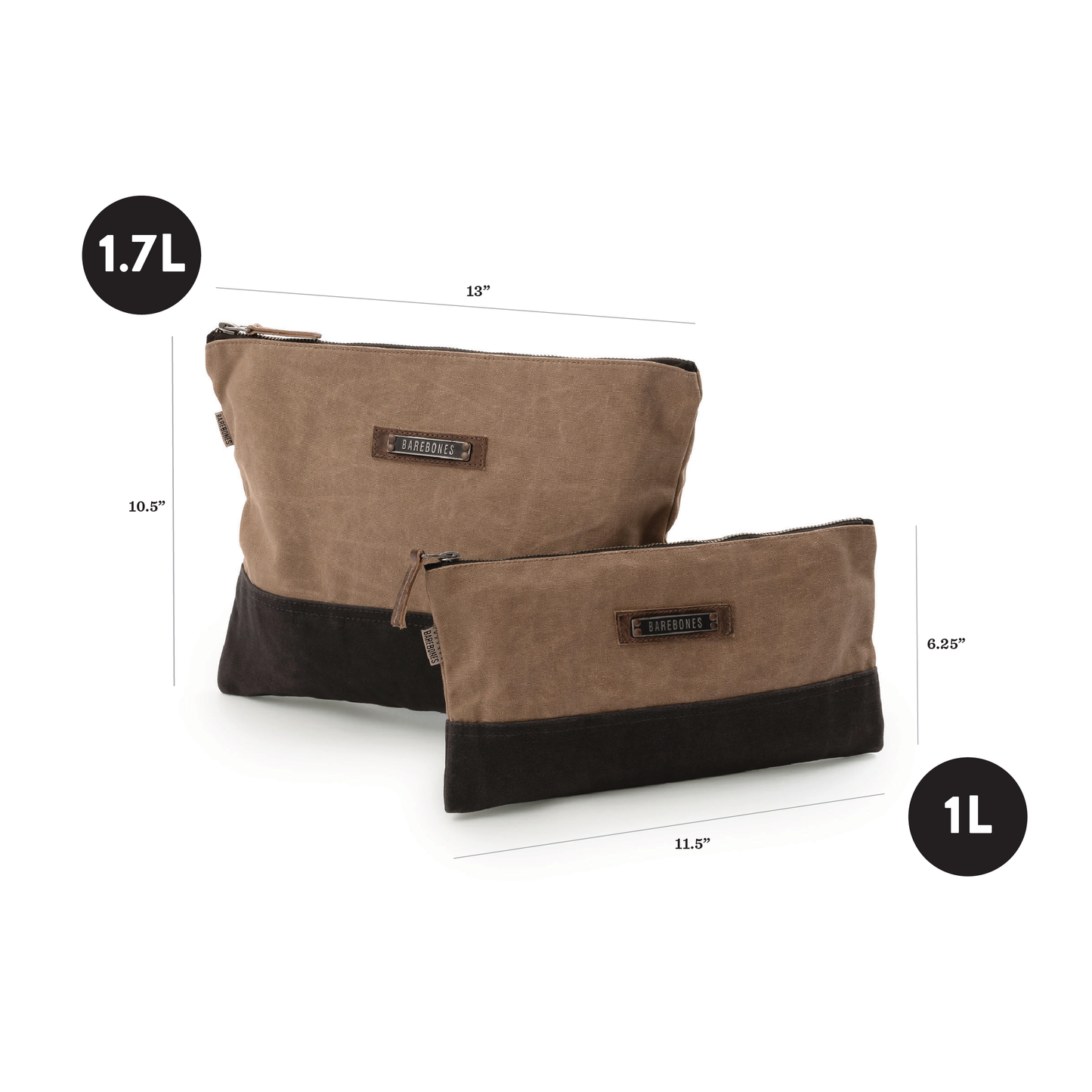 Neelum Zipper Pouch Bag -Waxed Canvas Bag: Large