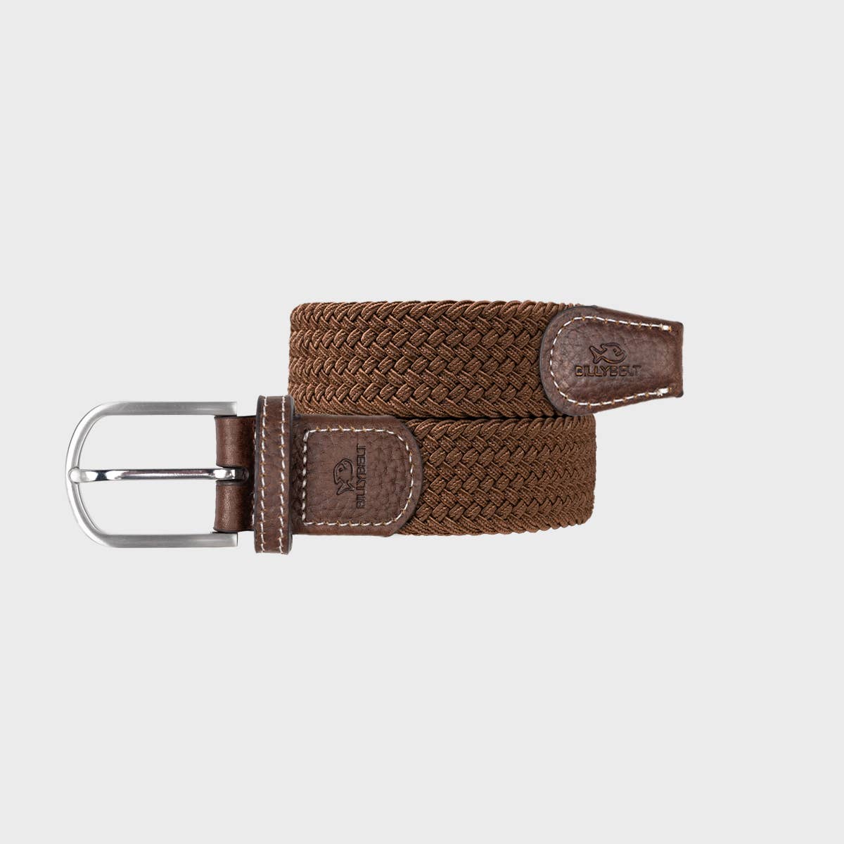 Camel brown elastic braided belt: Size 2