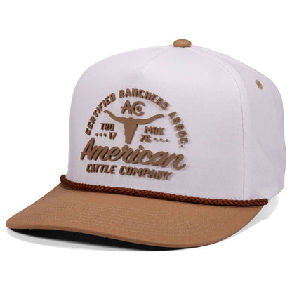 Certified Ranchers Association Hat: White/Khaki