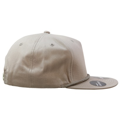 Decky 1041 - Classic Flat Bill Golf Hat with Rope, Snapback: Black