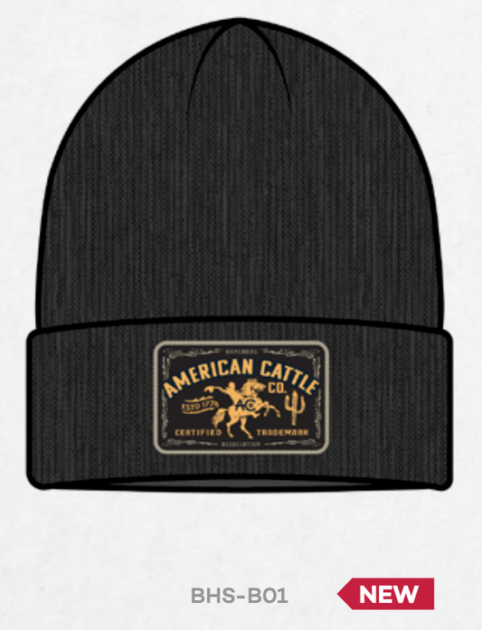 Bucking Horse Beanie: Black