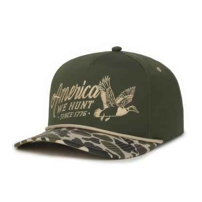 We Hunt Mallards Hat: White/Green