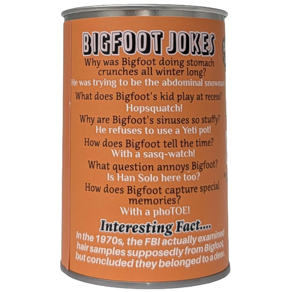 Canned Bigfoot | Stuffed Animal Plush | Funny Jokes Big Foot: Pop Top Lid