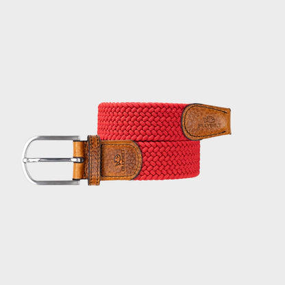 Cardinal red elastic braided belt: Size 1