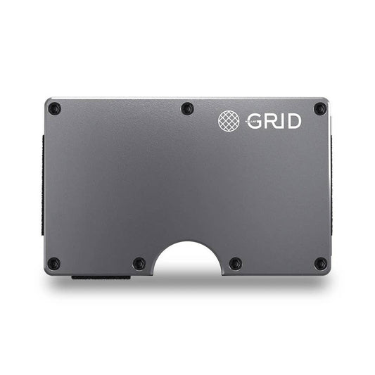 Grid Wallet // Titanium: Titanium / Titanium / 3.38"L x 2.12"W x 0.23"H
