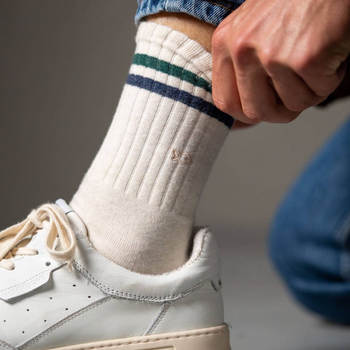 Retro combed cotton socks - Heather: One size