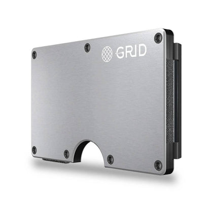 Grid Wallet // Silver Aluminum: Silver / Aluminum / 3.38"L x 2.12"W x 0.23"H