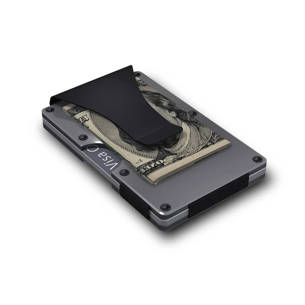 Grid Wallet // Titanium: Titanium / Titanium / 3.38"L x 2.12"W x 0.23"H