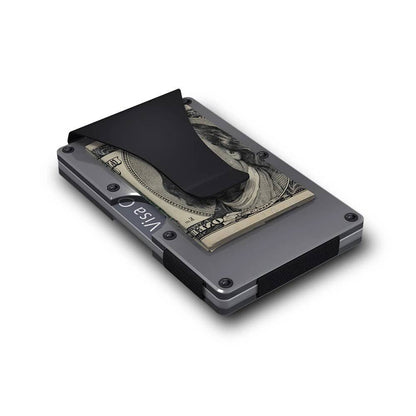 Grid Wallet // Titanium: Titanium / Titanium / 3.38"L x 2.12"W x 0.23"H