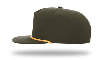 Richardson 256 Grandpa Pinch 5-Panel Hat, Rope Cap, Umpqua: Red/White