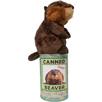 Chipper the Canned Beaver | Stuffed Animal Plush w/Jokes: Pop Top Lid