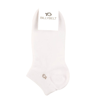 Plain white combed cotton ankle socks