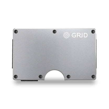 Grid Wallet // Silver Aluminum: Silver / Aluminum / 3.38"L x 2.12"W x 0.23"H