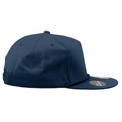 Decky 1041 - Classic Flat Bill Golf Hat with Rope, Snapback: Black