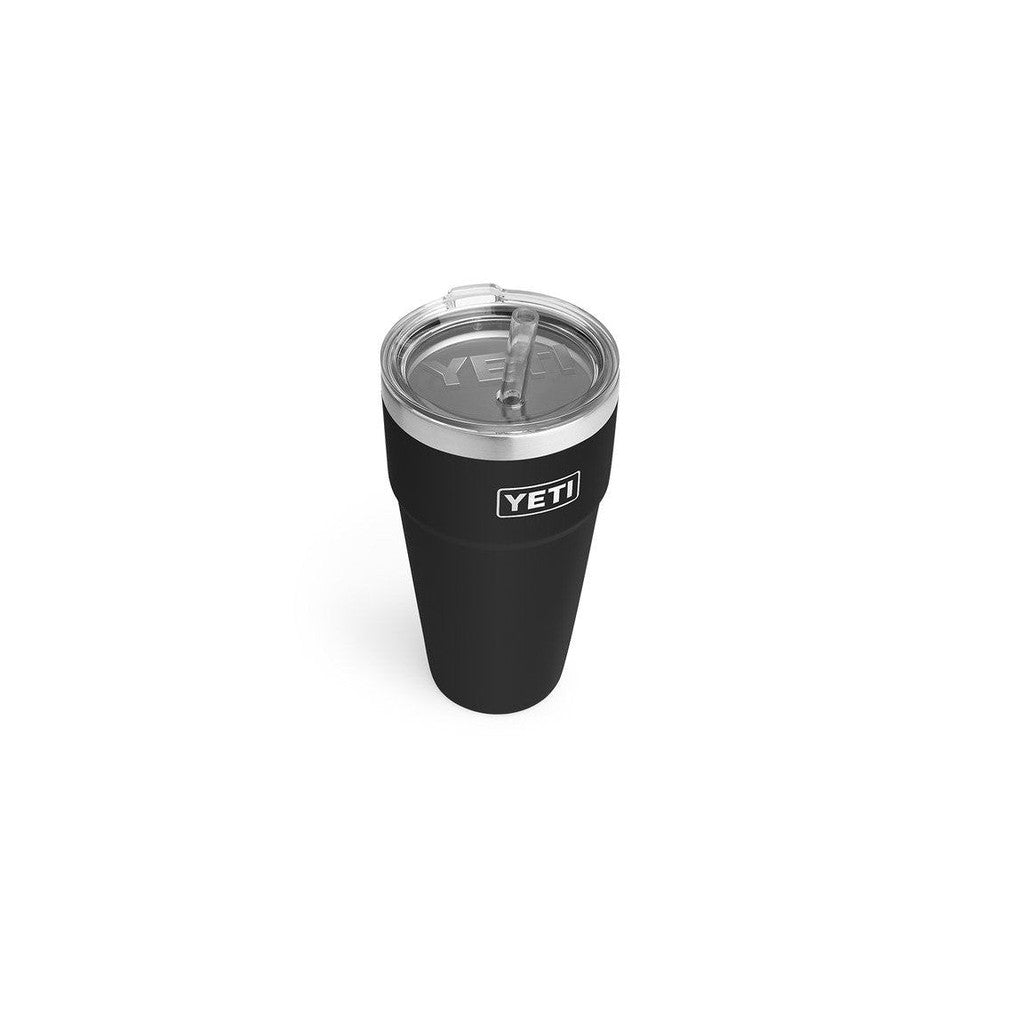 RAMBLER 26 OZ STACKABLE CUP WITH STRAW LID - black