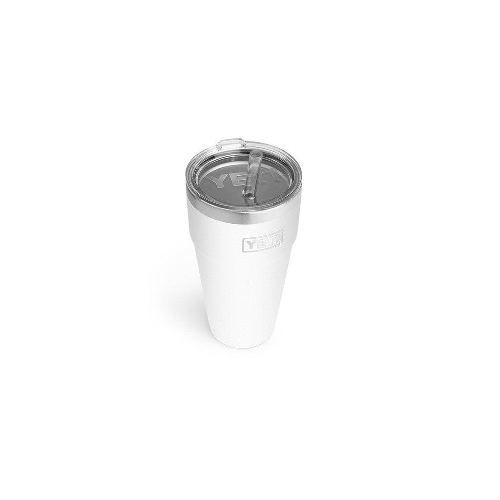 RAMBLER 26 OZ STACKABLE CUP WITH STRAW LID - WHITE