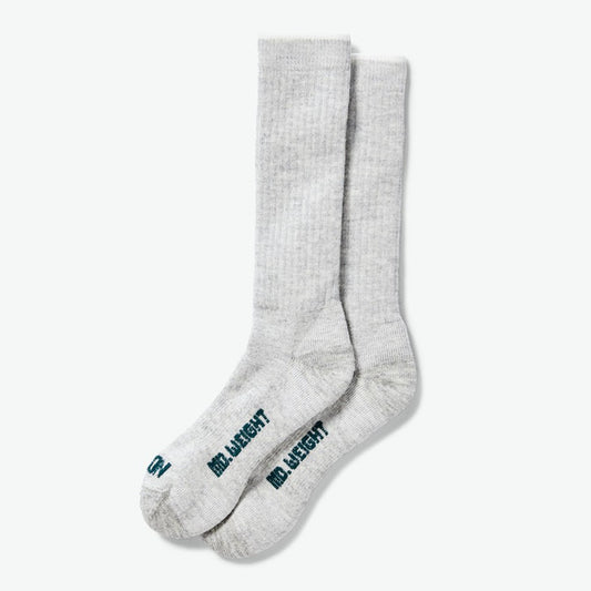 Mid weight traditional crew sock - Gray Heather
